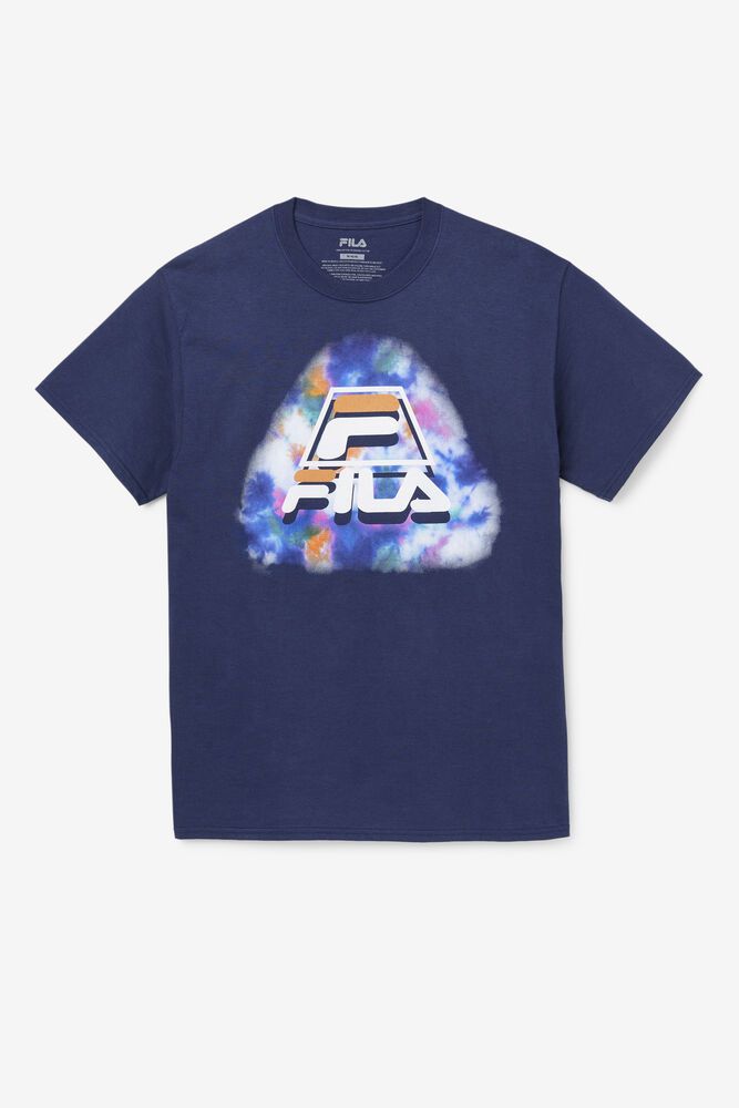 Fila Boniface Tie Dye T-Shirt Blue - Mens - 47623IERL